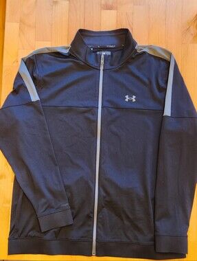 Under Armour Men’s Black Performance Full-Zip Sweater with Gray Accents
